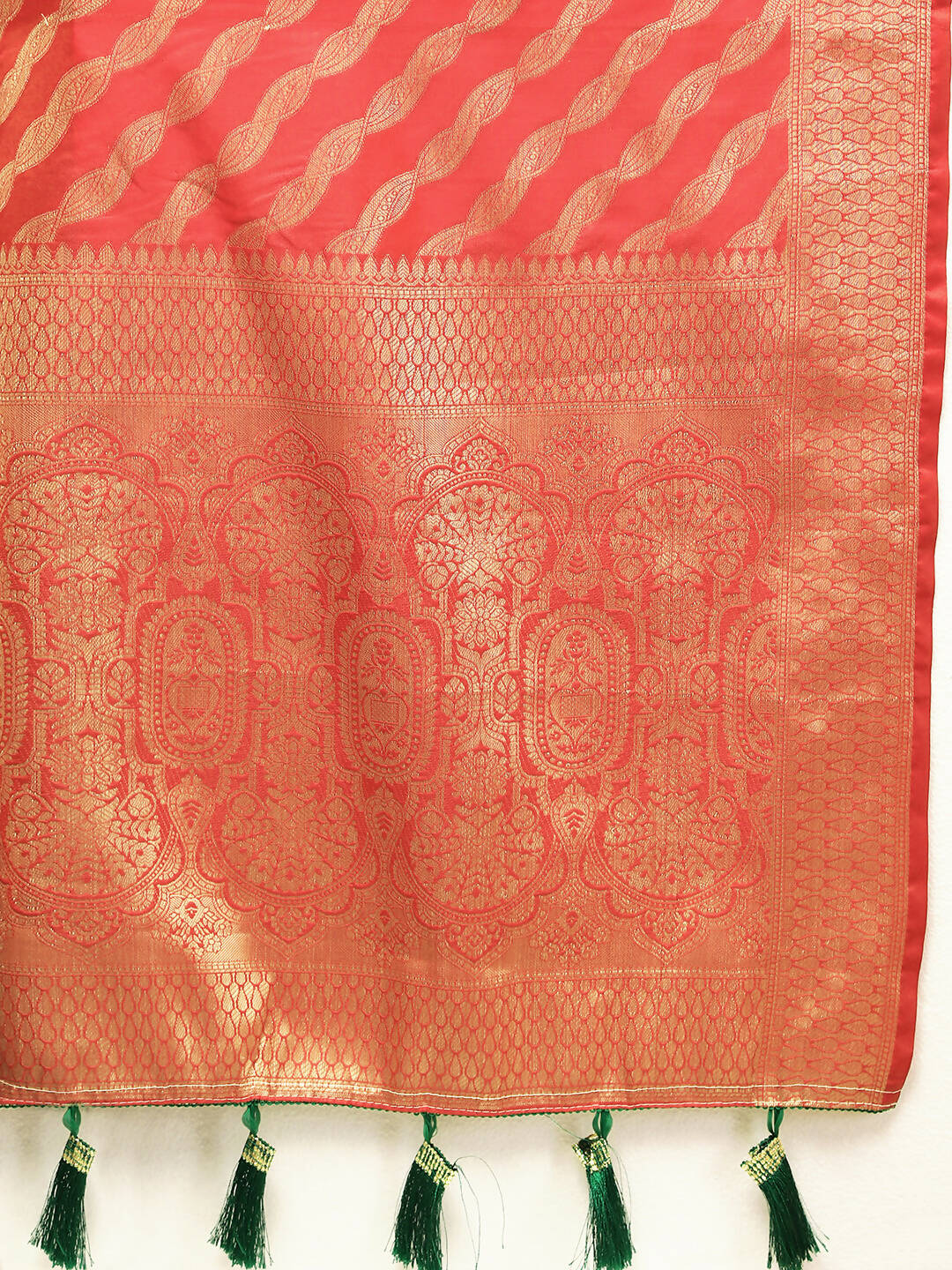 Red Leheriya Soft Silk Saree with Zari Weaving Design