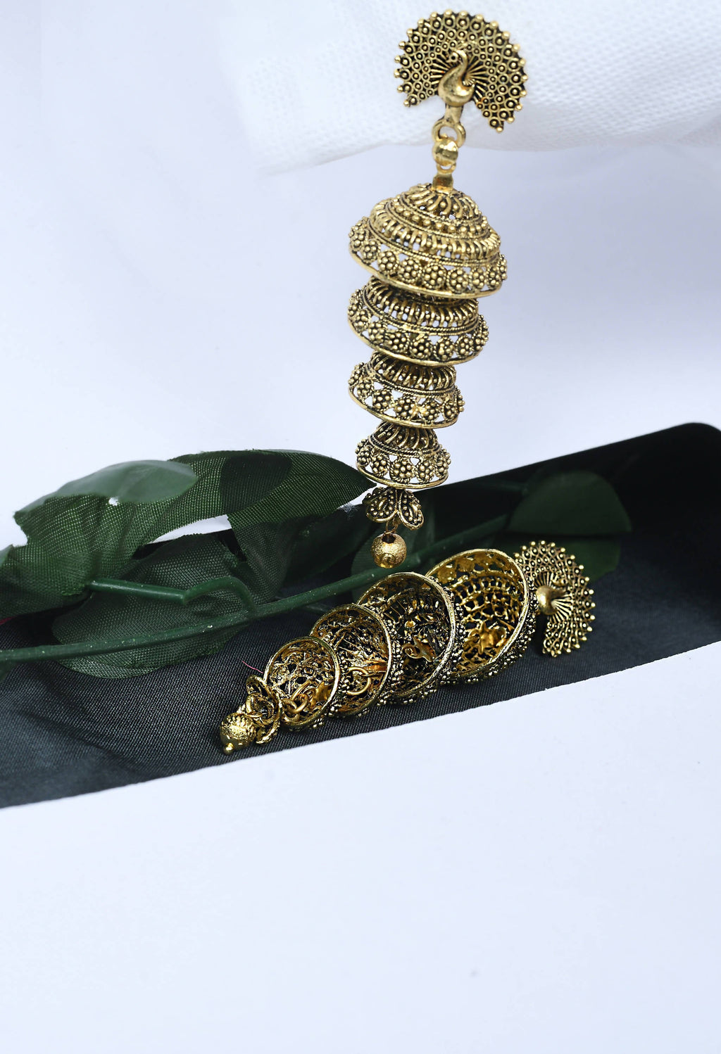 Peacock Design Golden Colour Earrings for Women