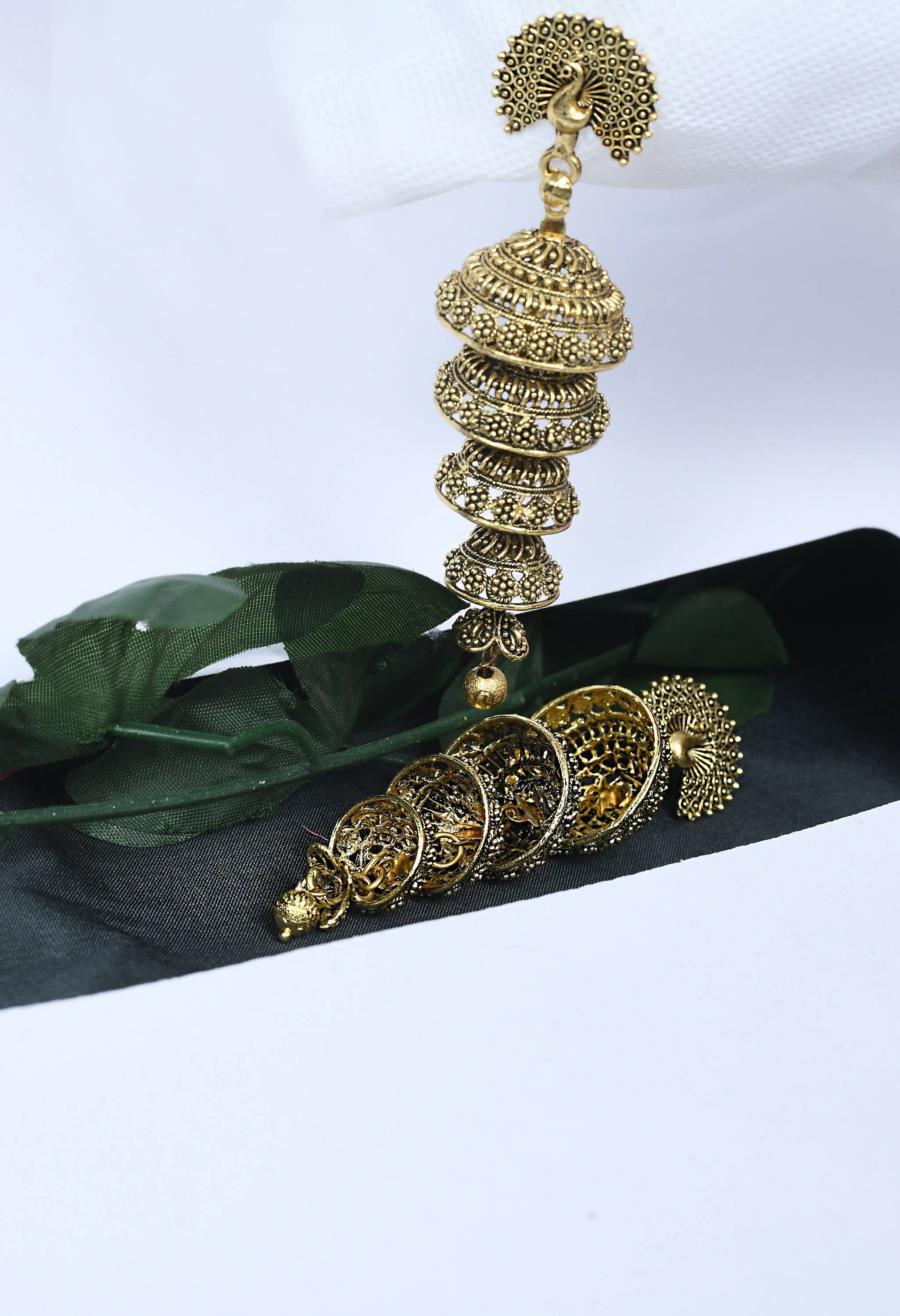 Peacock Design Golden Colour Earrings for Women