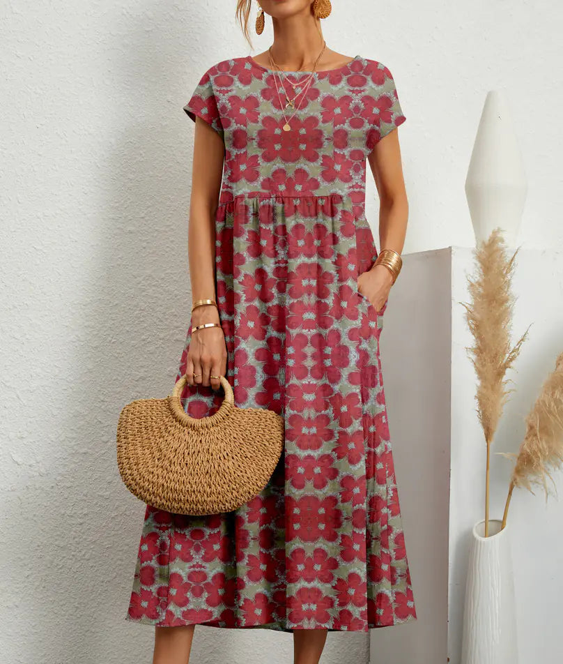 Women's Loose Cotton Linen Sleeveless Summer Dress