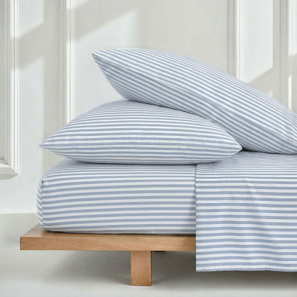 Australian Sateen Bedding Bundle in Stripe and Solid