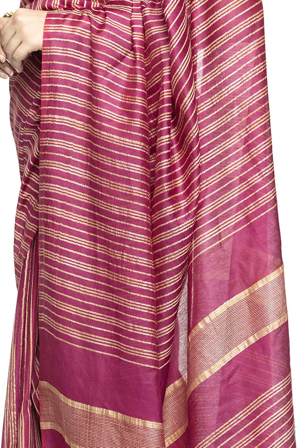 Purple Bhagalpuri Saree with Matching Blouse Piece
