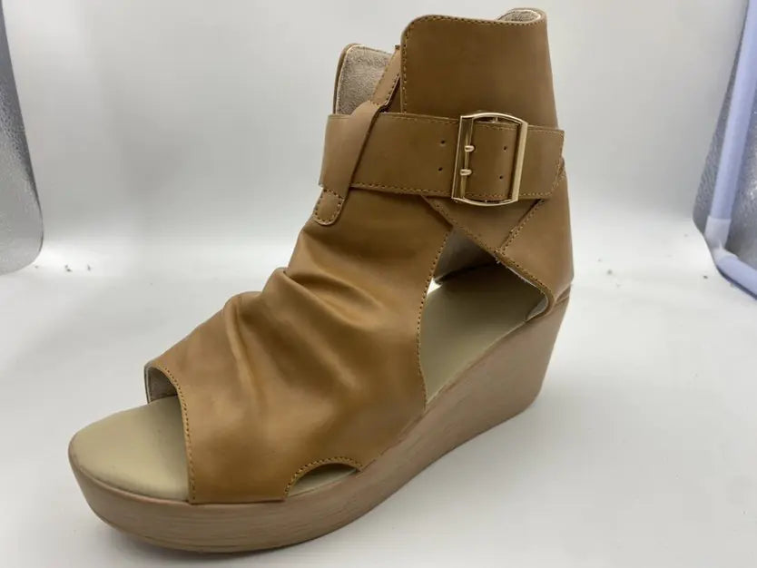 Women's Purple Wedge Platform Sandals with Buckle Strap - Image 10