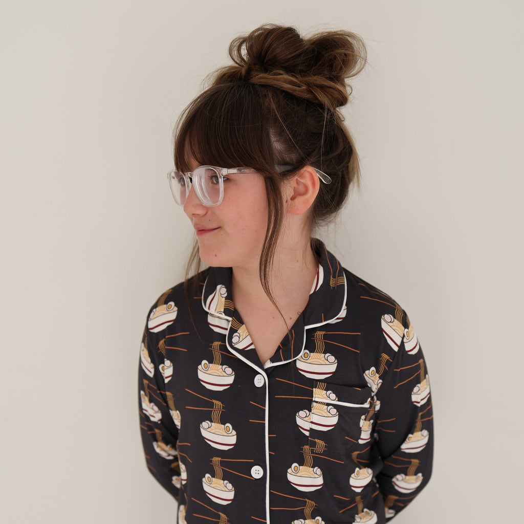 Girl's Bamboo Button Up Lounge Set | Ramen