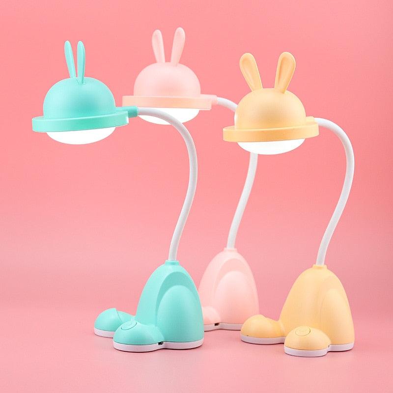 Kawaii Rabbit LED Desk Lamp Kids Night Light with 3 Brightness Levels