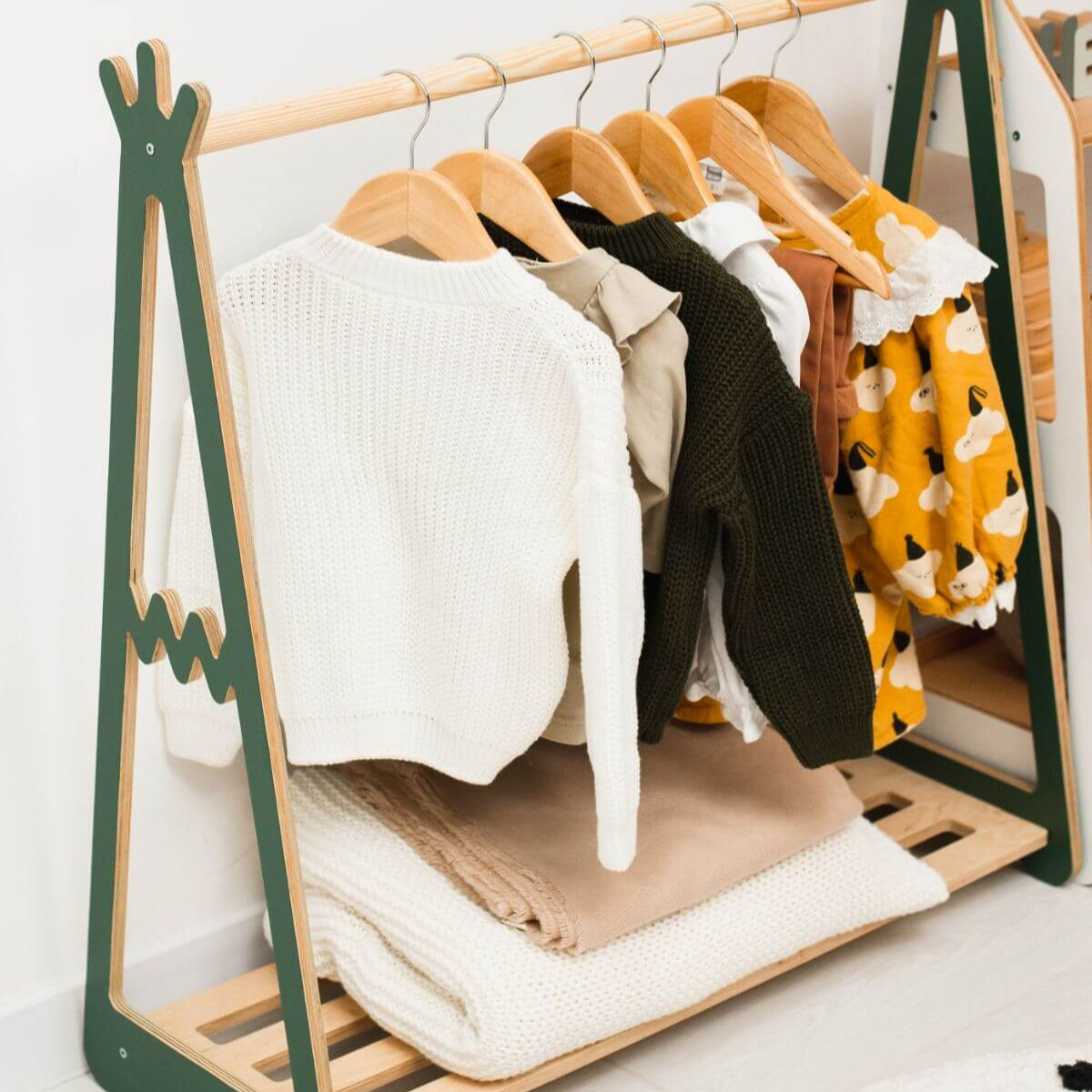 Wooden Teepee Children’s Clothing Rack – Scandi Minimalist Style