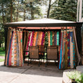Rainbow Oasis Upcycled Sari Drapes - Vibrant Boho Home Decor