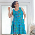 Adult "Summer School" Rainbows of Fish Sleeveless Dress with Pockets