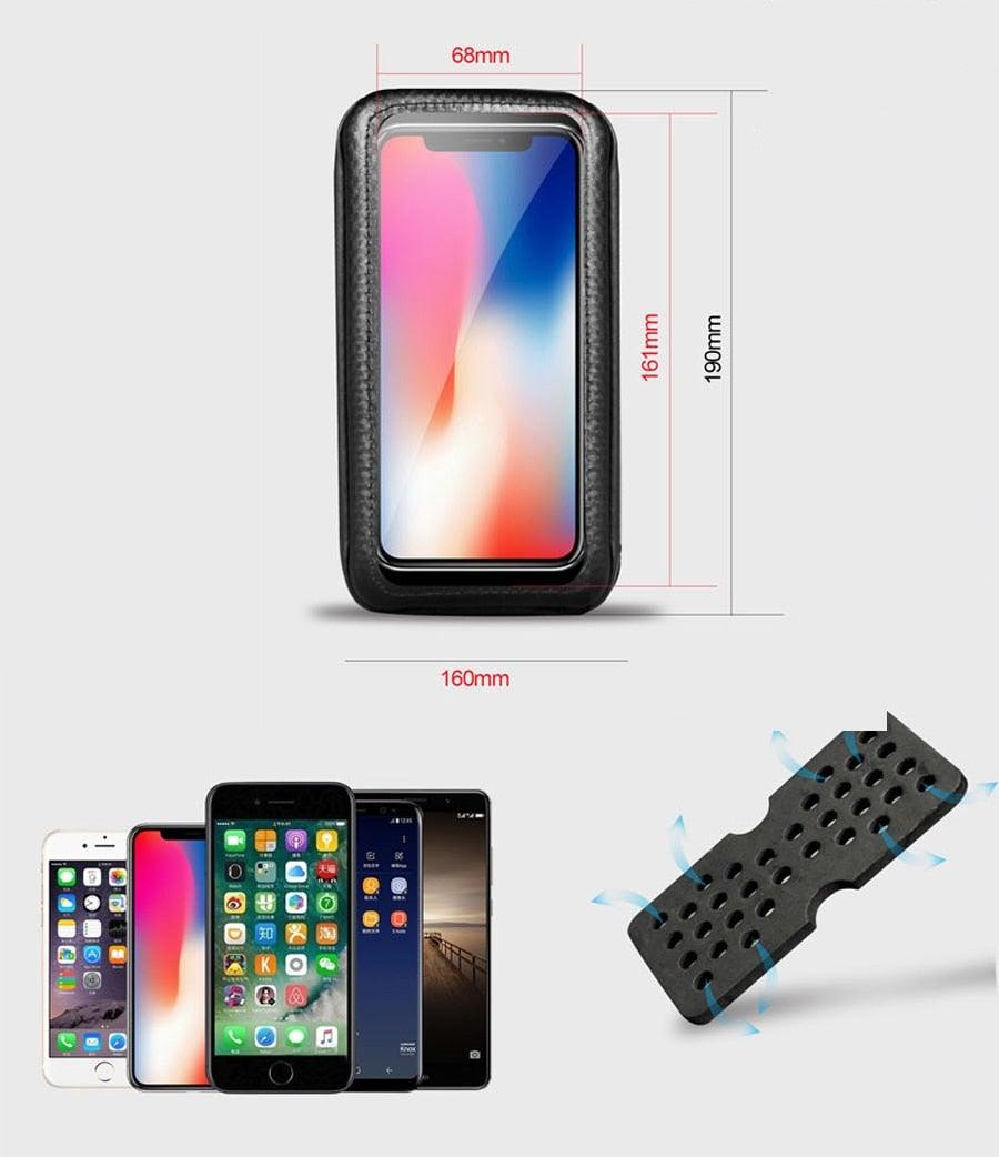 Rainproof Bicycle Top Tube Bag with Touchscreen Phone Mount