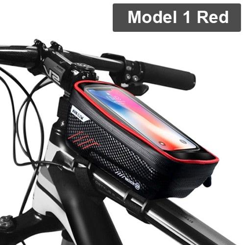 Rainproof Bicycle Top Tube Bag with Touchscreen Phone Mount