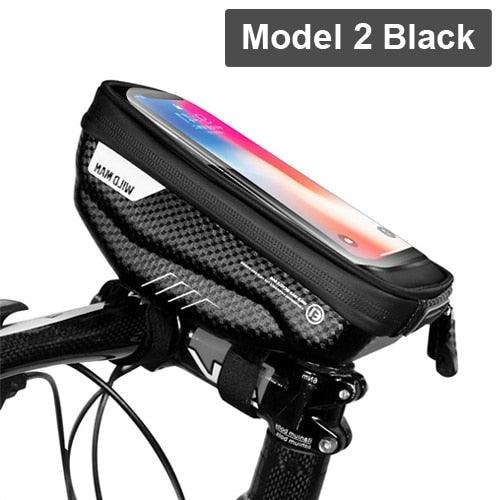 Rainproof Bicycle Top Tube Bag with Touchscreen Phone Mount