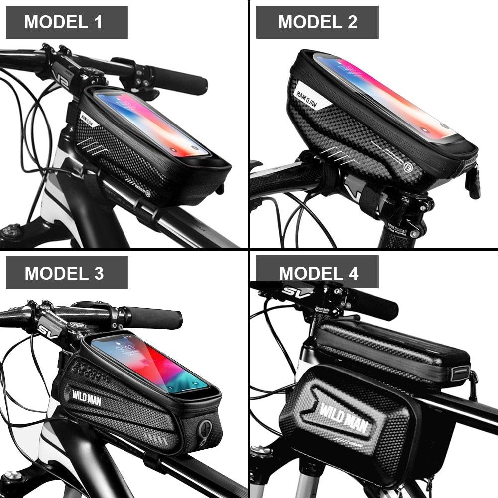 Rainproof Bicycle Top Tube Bag with Touchscreen Phone Mount