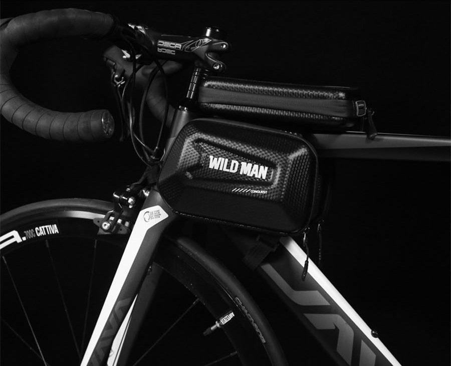 Rainproof Bicycle Top Tube Bag with Touchscreen Phone Mount