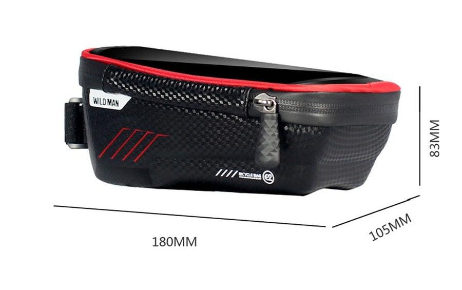 Rainproof Bicycle Top Tube Bag with Touchscreen Phone Mount