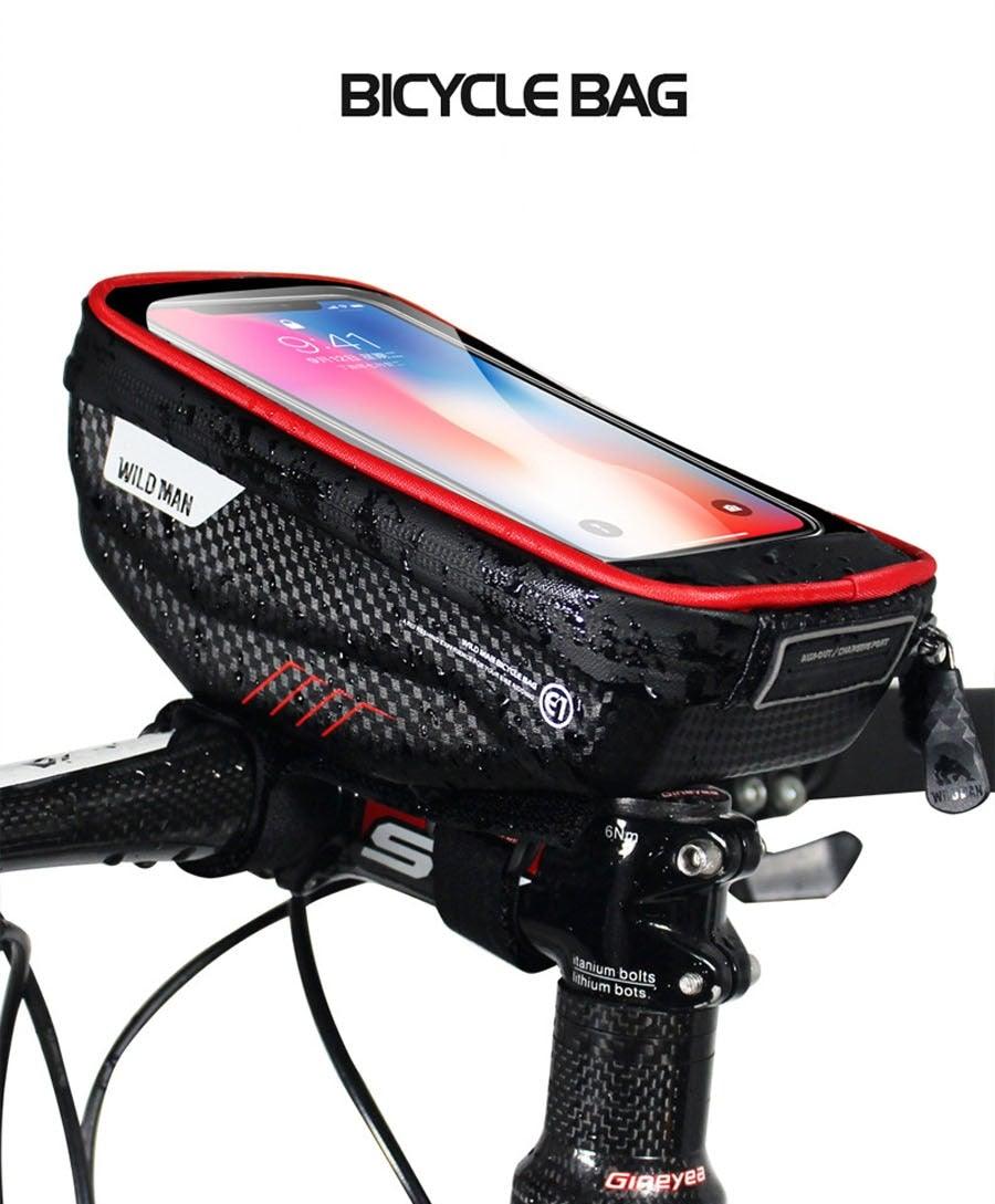Rainproof Bicycle Top Tube Bag with Touchscreen Phone Mount