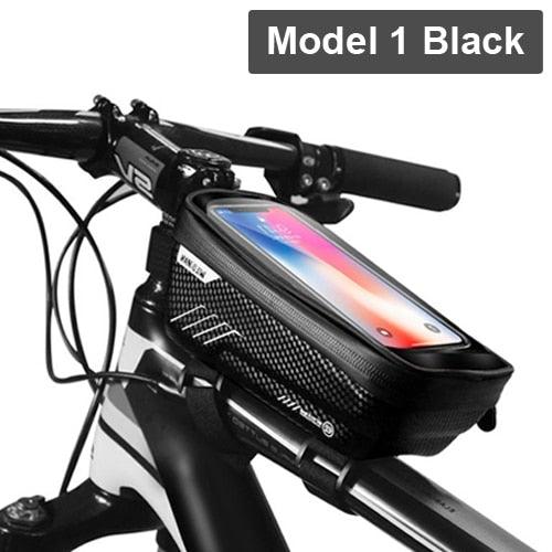 Rainproof Bicycle Top Tube Bag with Touchscreen Phone Mount