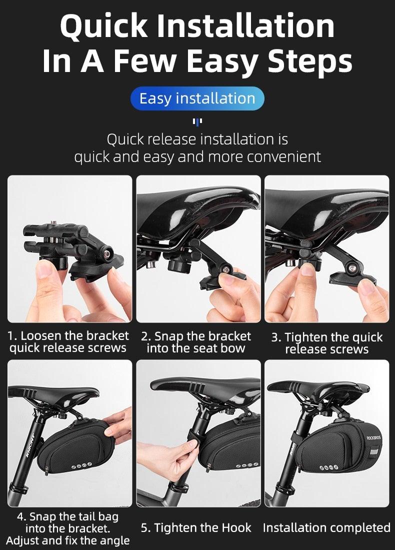 Rainproof Bike Seat Bag - Shockproof Cycling Storage Pouch