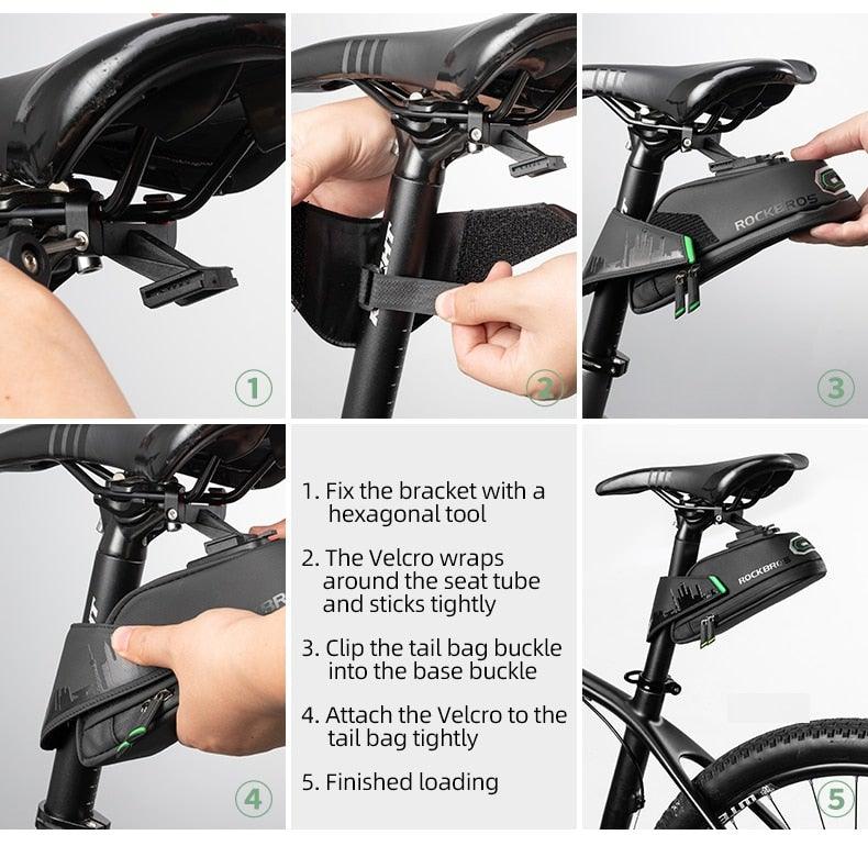 Rainproof Bike Seat Bag - Shockproof Cycling Storage Pouch