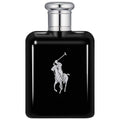 Ralph Lauren Polo Black Eau de Toilette 4.2 oz bottle in sleek black packaging.