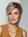 Raquel Welch Posh Premier Short Boycut Wig in RL14/22 Pale Gold Wheat color