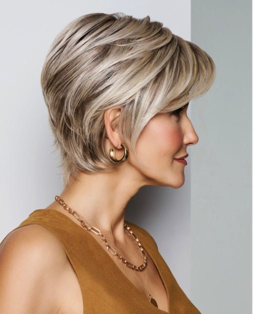 Posh Premier Short Boycut Wig in Pale Gold Wheat - Luxlite Cap