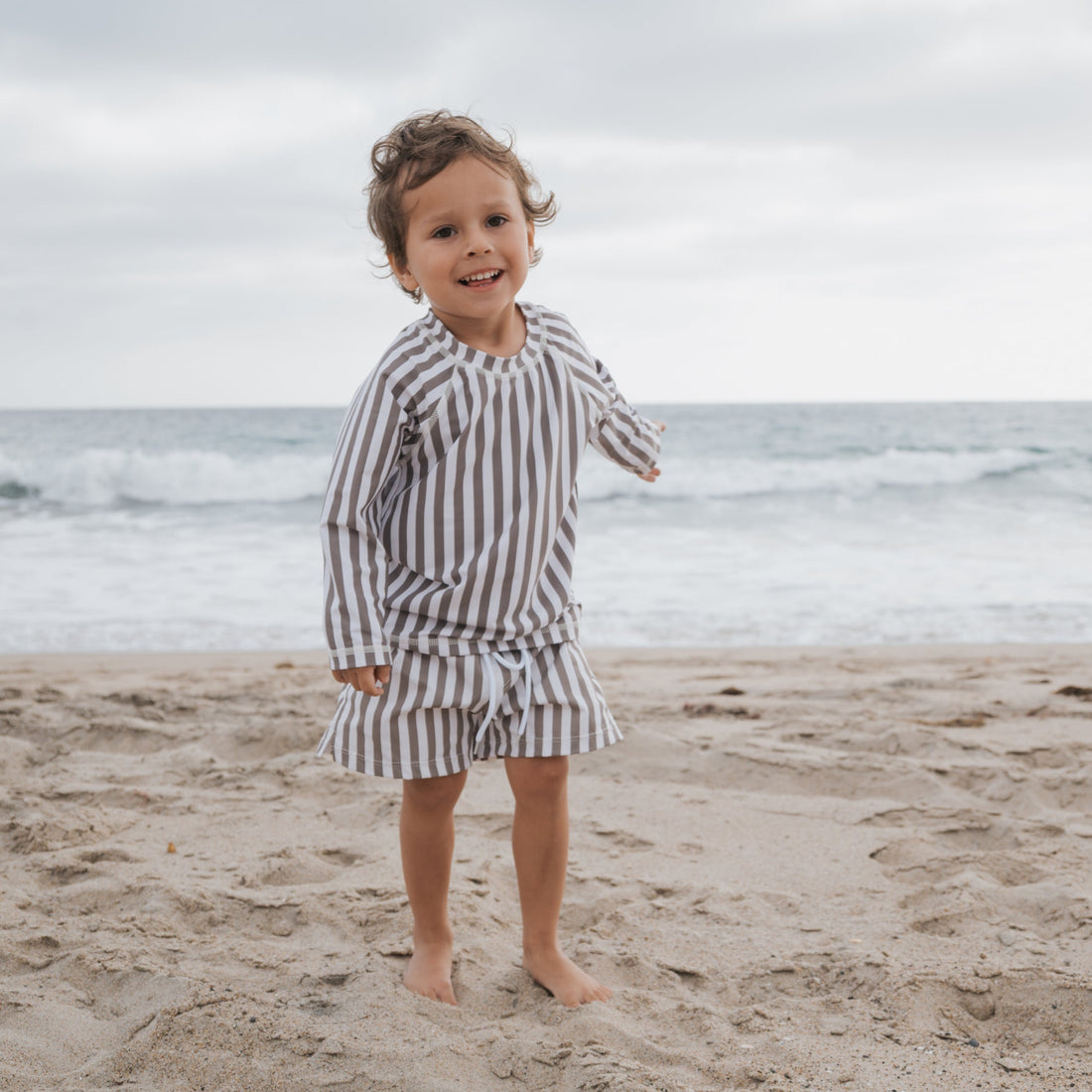 Child Rash Guard | Olive Stripe