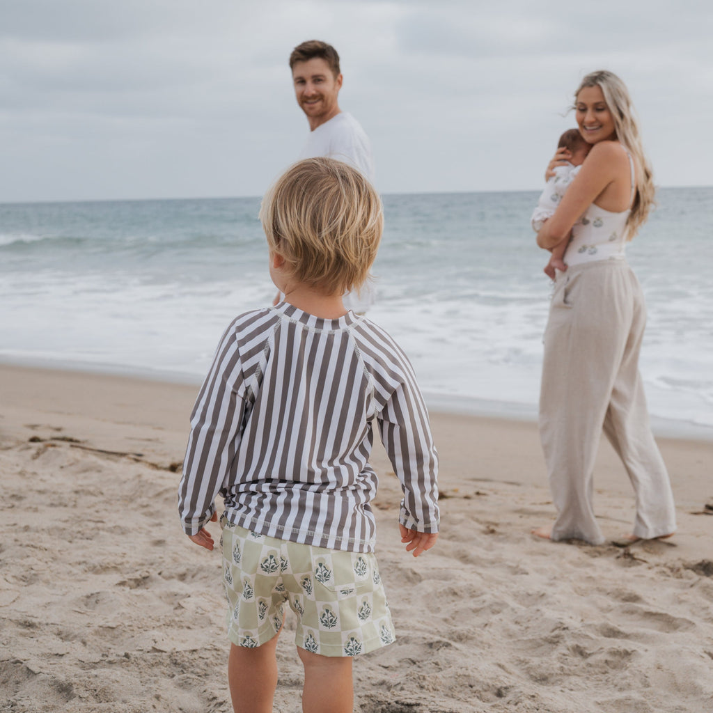 Child Rash Guard | Olive Stripe