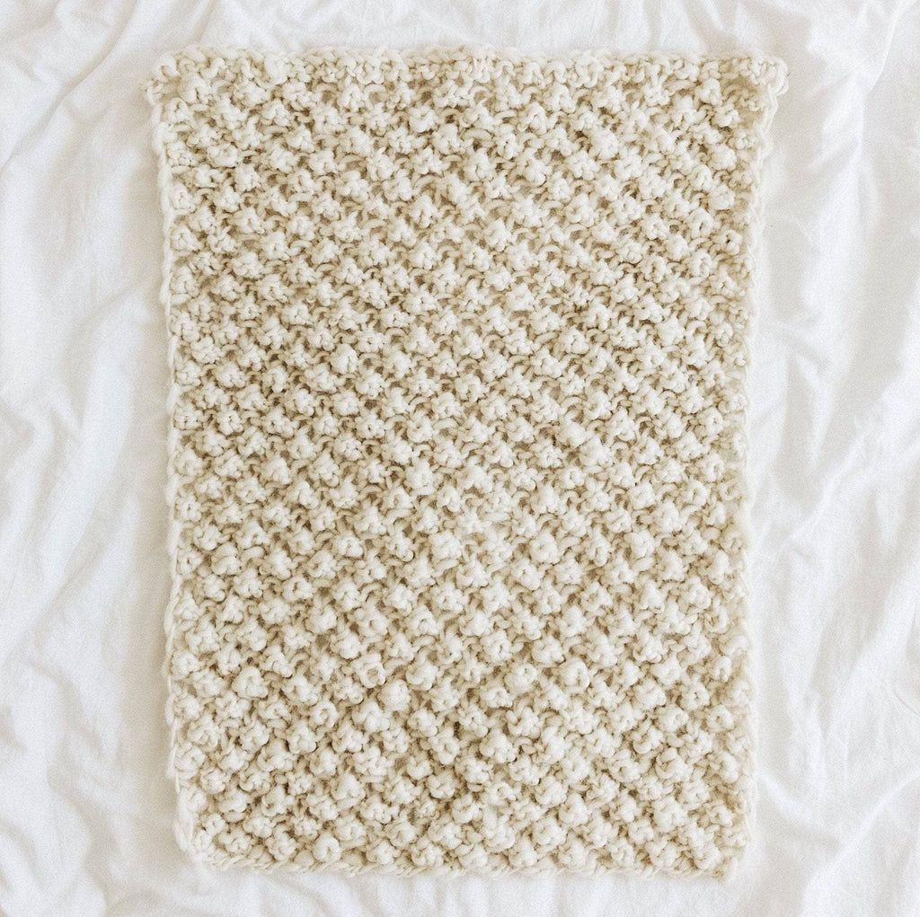 Raspberry Dreams Knit Baby Blanket Pattern - Cream Nursery Throw