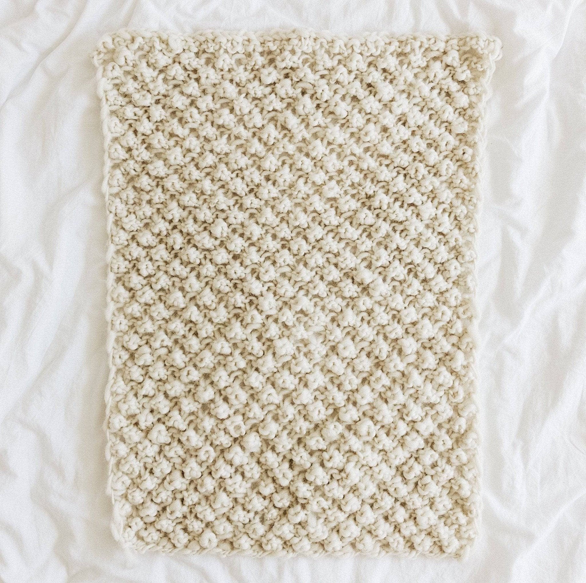 Raspberry Dreams Knit Baby Blanket Pattern - Cream Nursery Throw