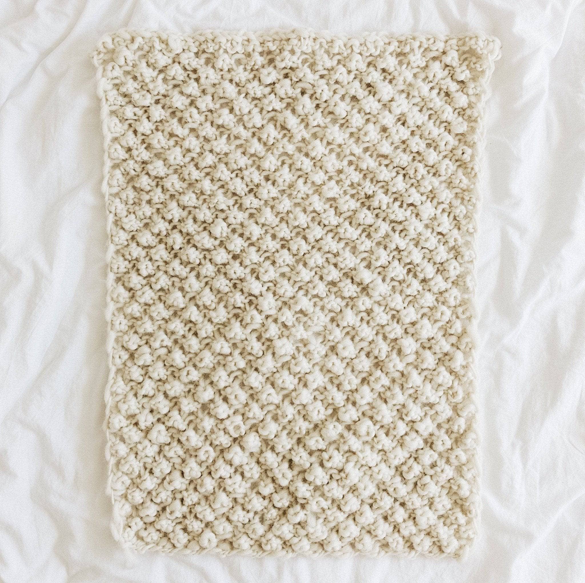Raspberry Dreams Knit Baby Blanket Pattern - Cream Nursery Throw