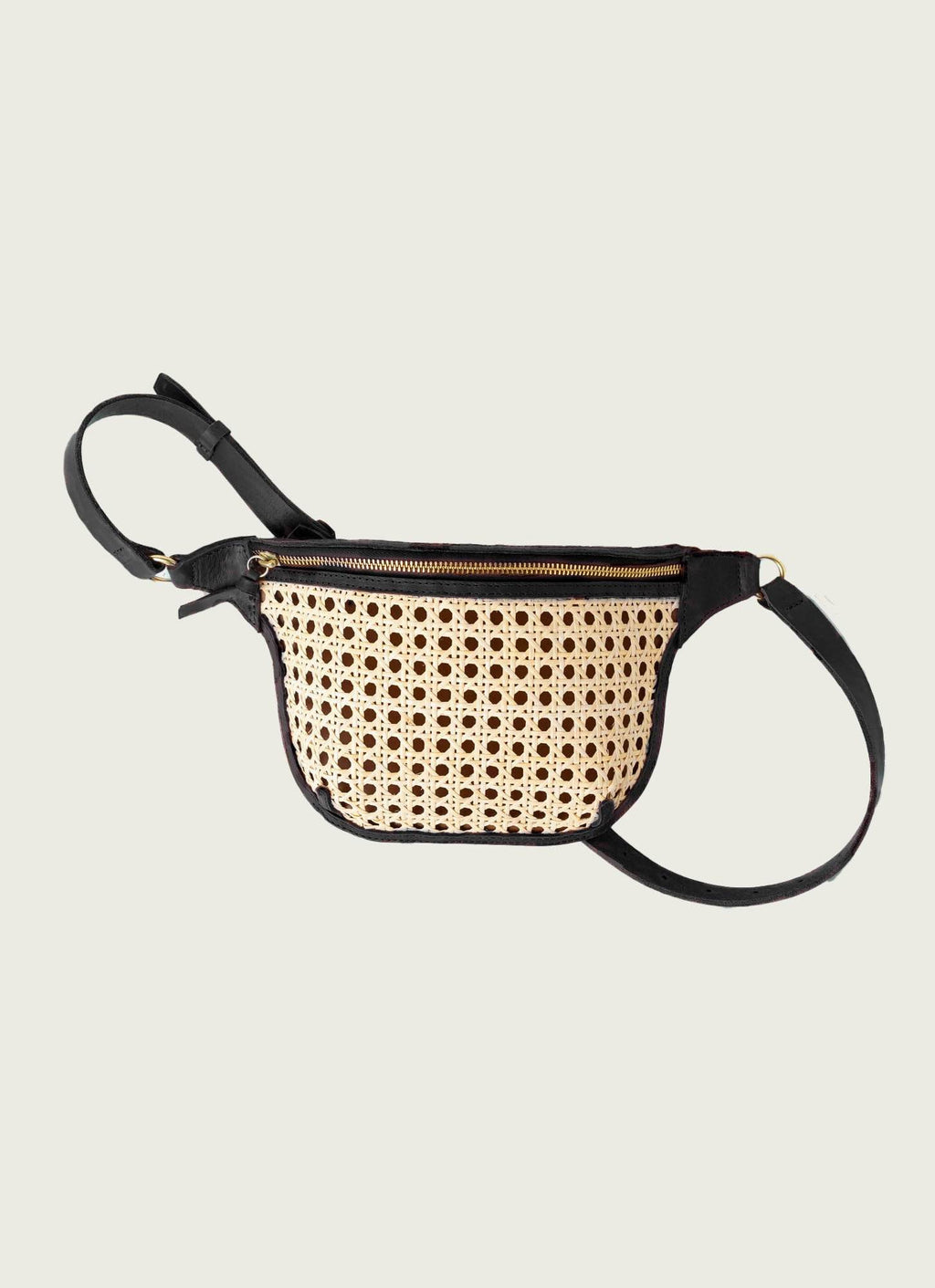 Rattan Sling Bag - Leather & Woven Crossbody