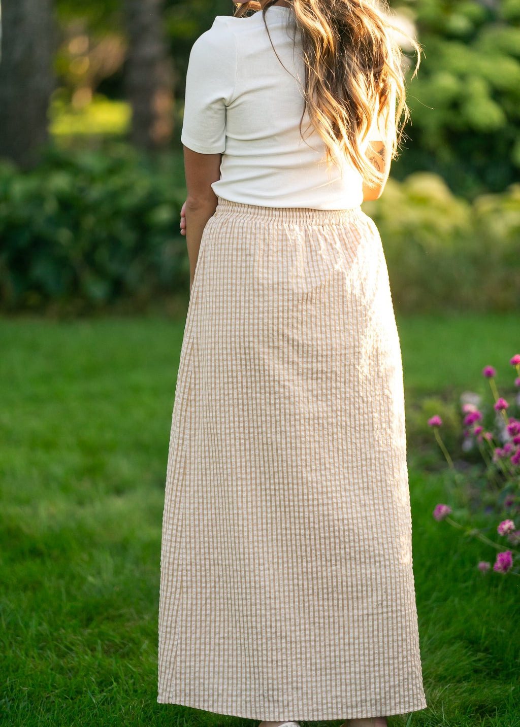 Rayne Modern Gingham Maxi Skirt | Cotton A-Line