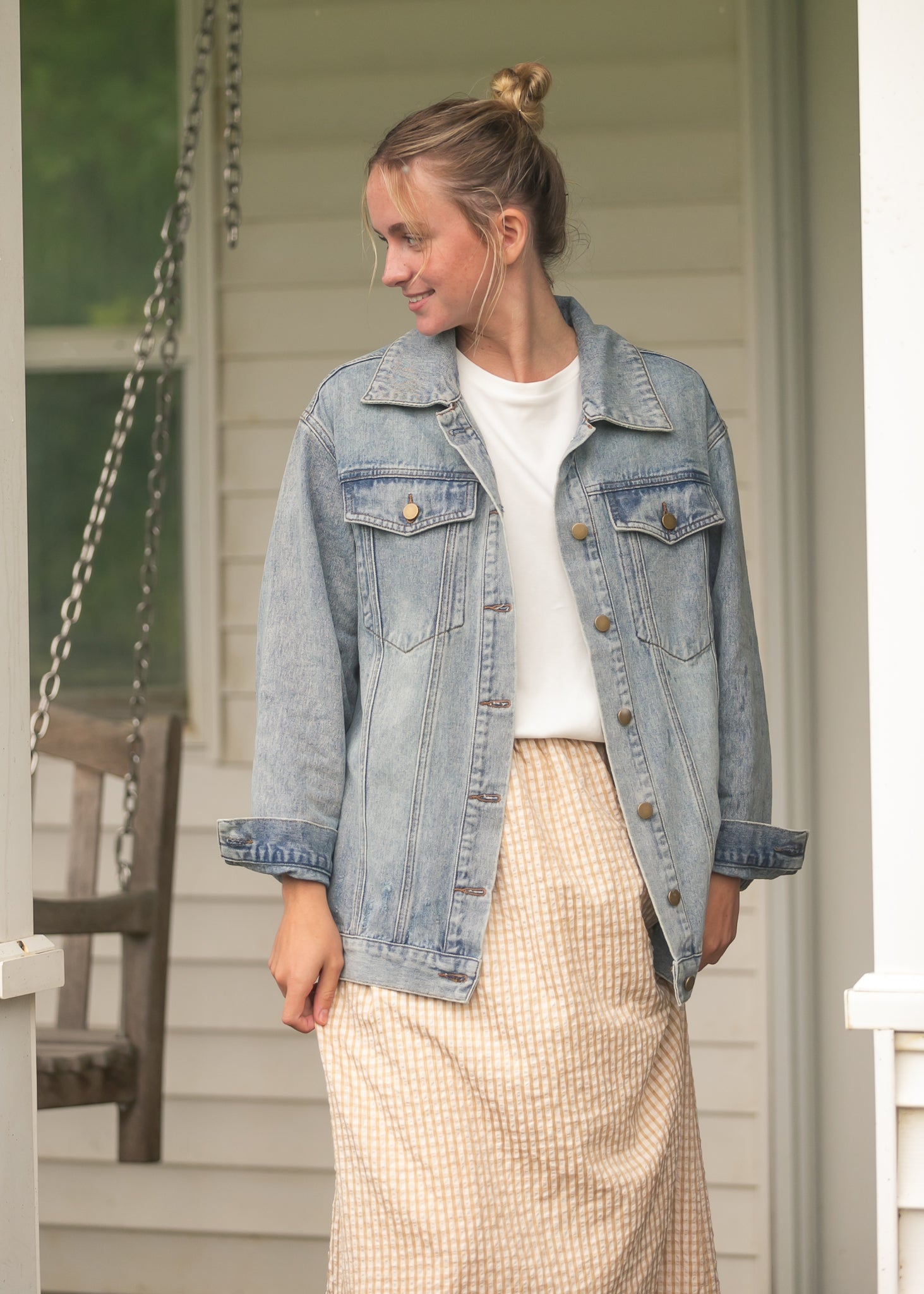 Rayne Modern Gingham Maxi Skirt | Cotton A-Line