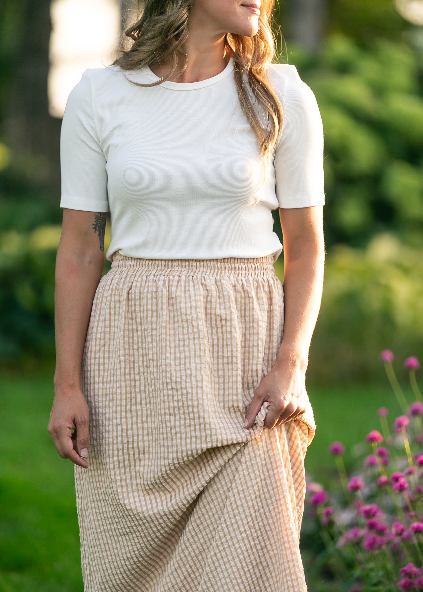 Rayne Modern Gingham Maxi Skirt | Cotton A-Line