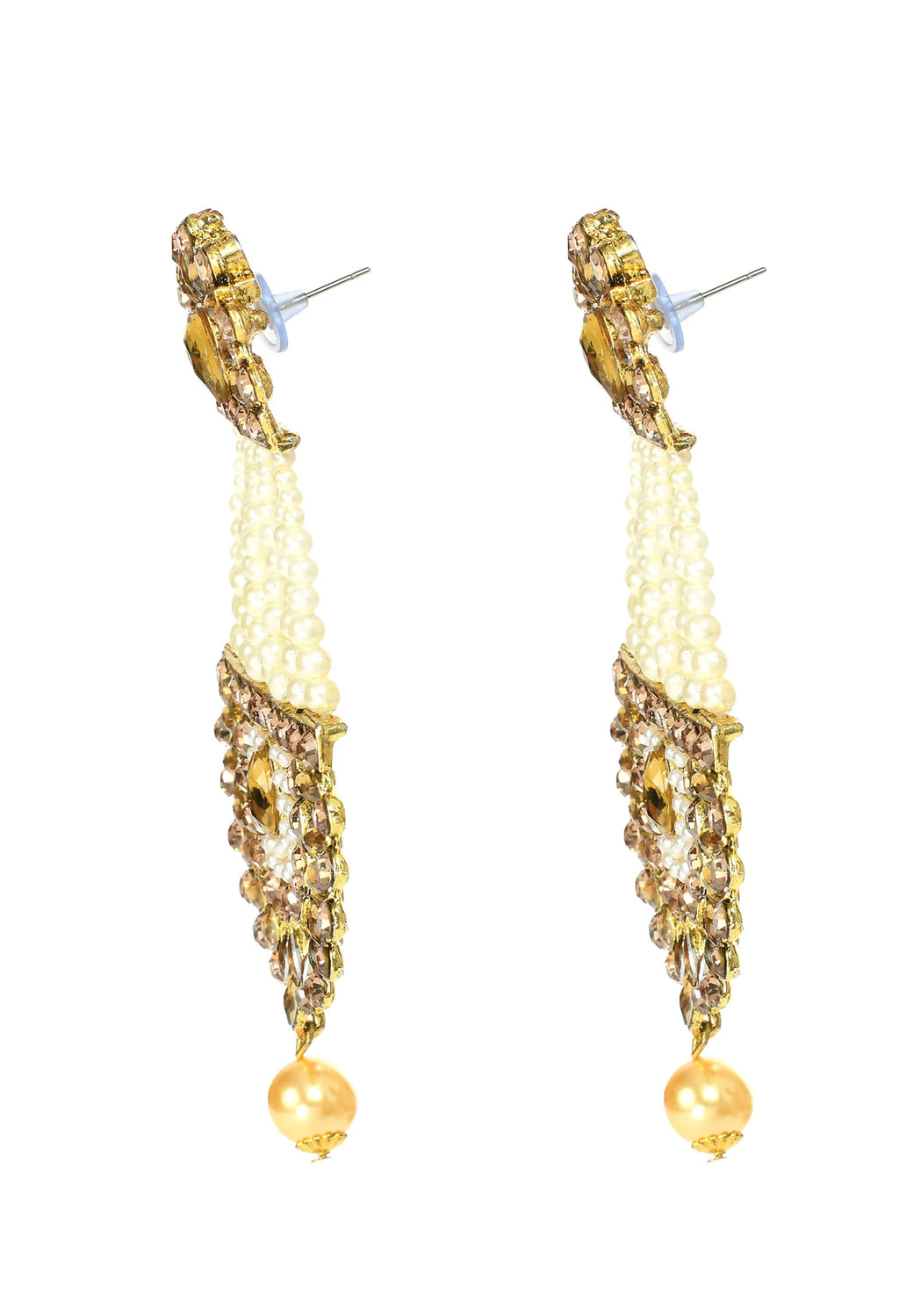 Johar Kamal Kundan and Pearl Work Ethnic Earrings