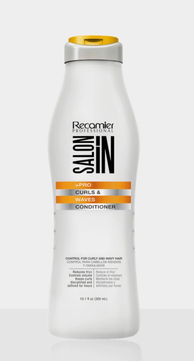 Bottle of Recamier Pro Curls and Waves Conditioner for curly and wavy hair