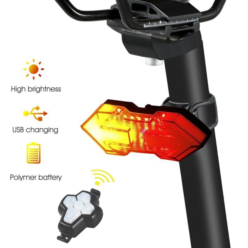 Wireless Remote Control LED Bike Tail Light with Turn Signals