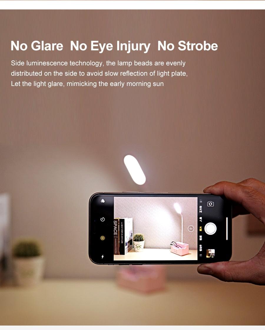 Rechargeable LED Desk Lamp with Cooling Fan and Phone Holder