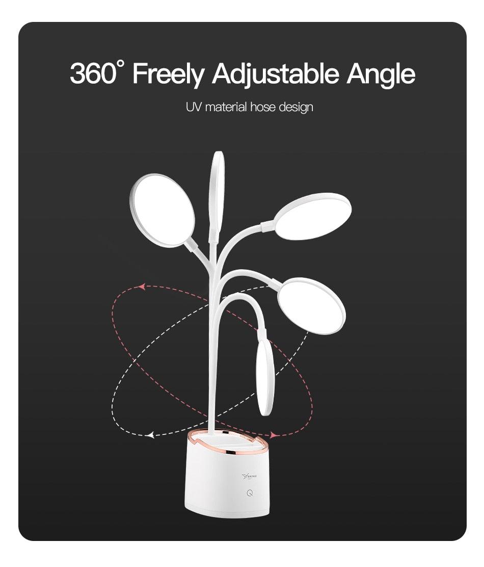 Rechargeable LED Desk Lamp with Pen Holder and Phone Stand
