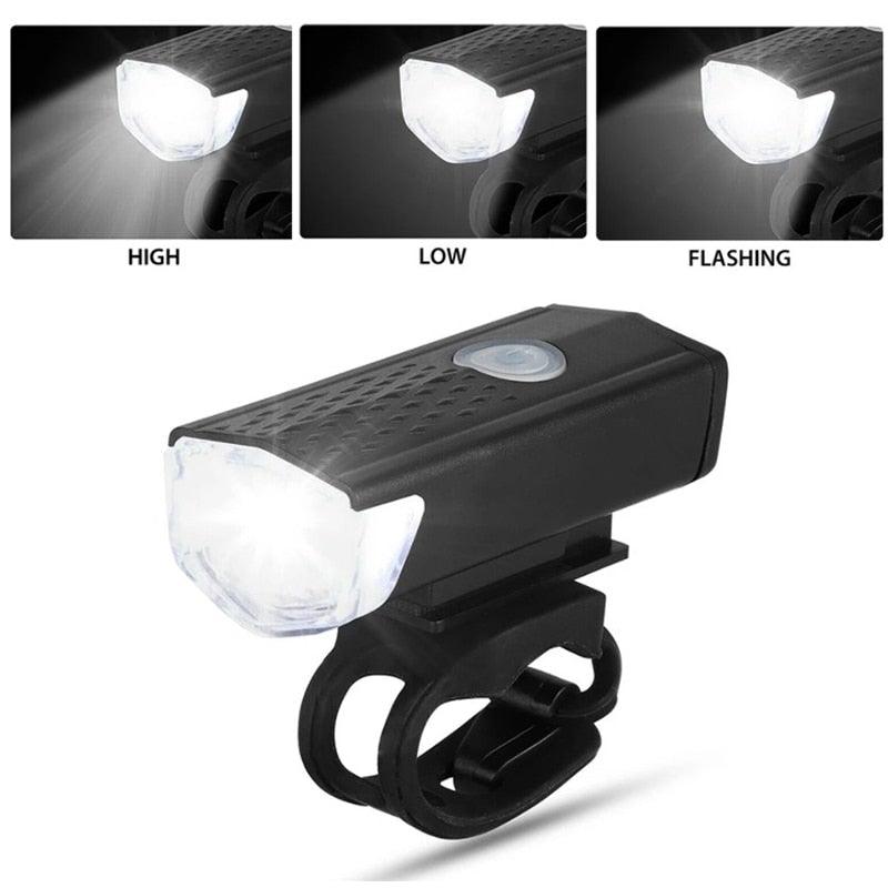 Rechargeable USB LED Bike Light Set Front and Rear Safety Lamp