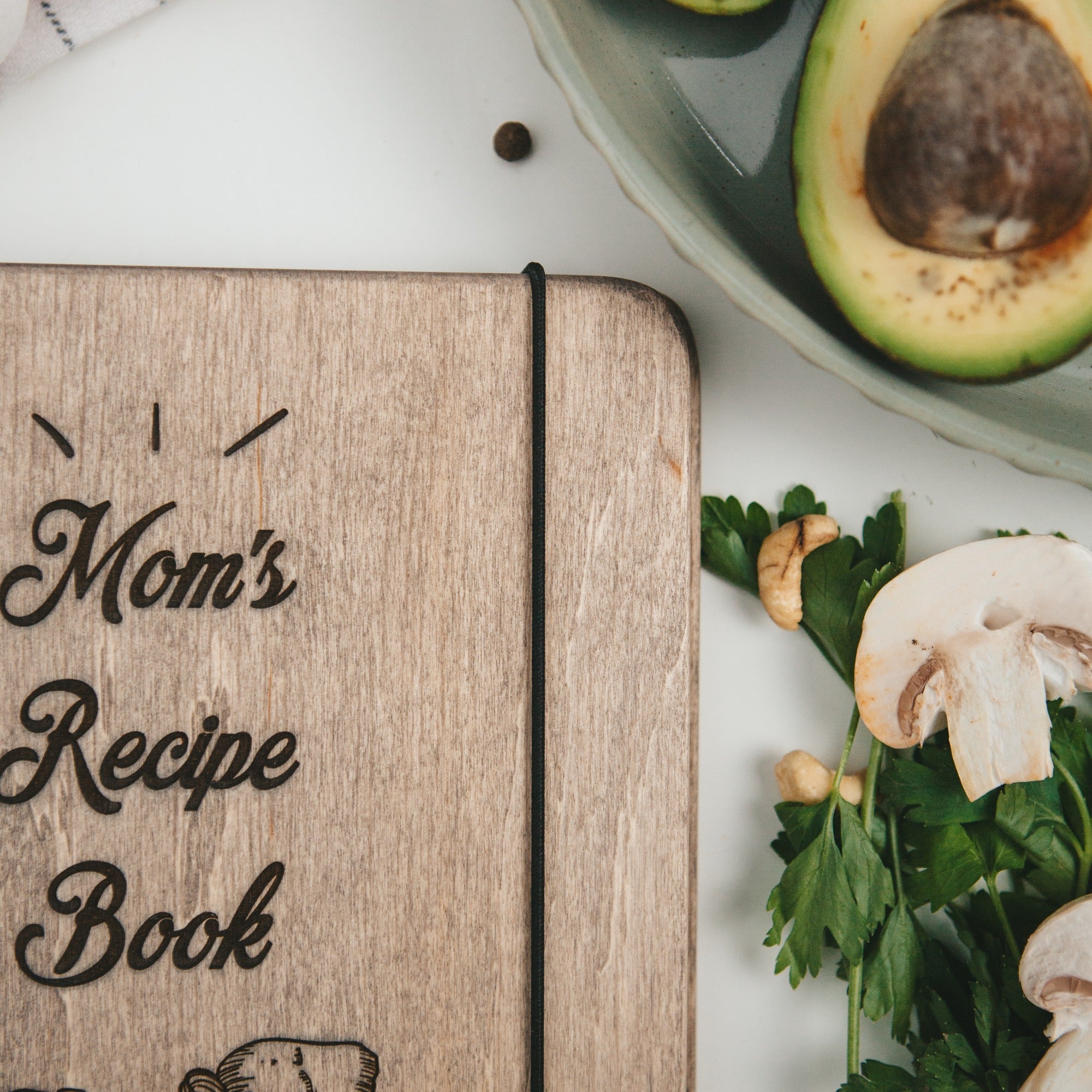 Light Brown Wood Recipe Book Basket for Home-Style Dishes