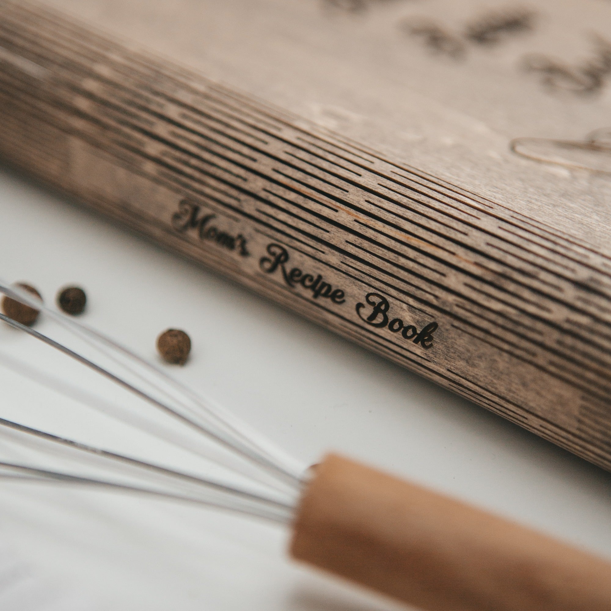 Light Brown Wood Recipe Book Basket for Home-Style Dishes