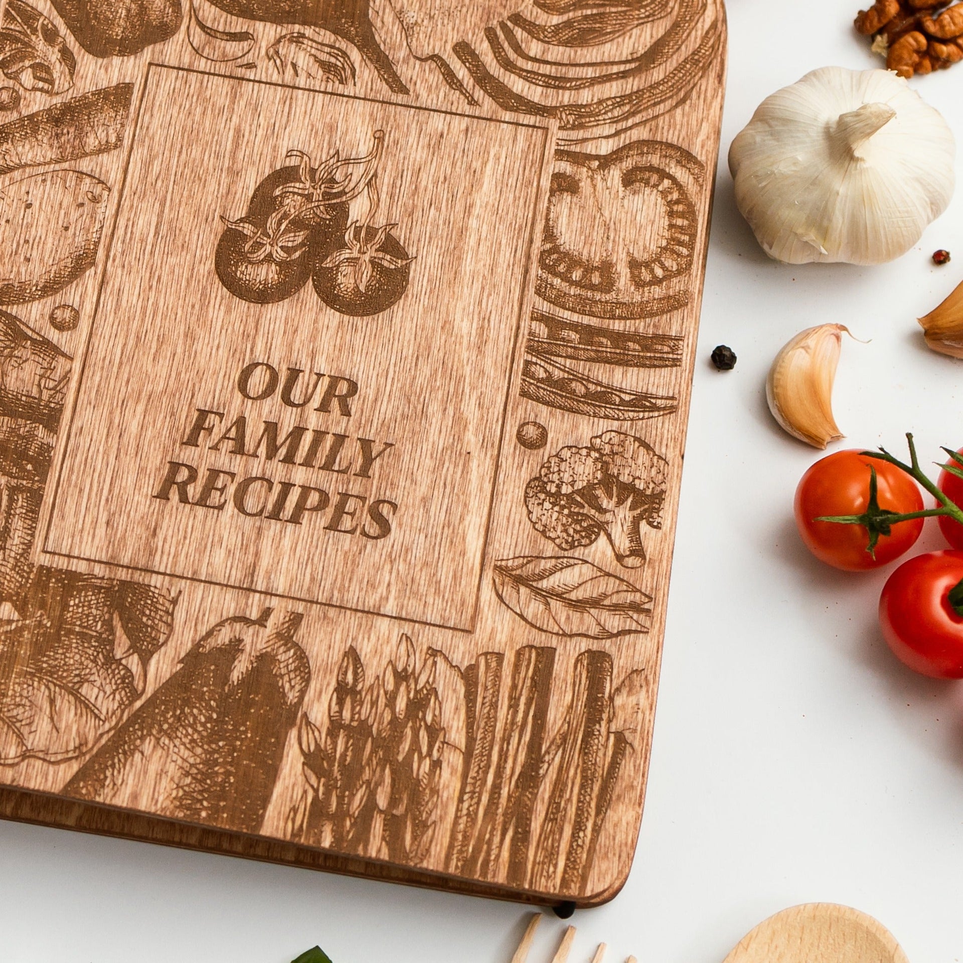 Harvest Personalized Wood Recipe Journal for Autumn Cooking