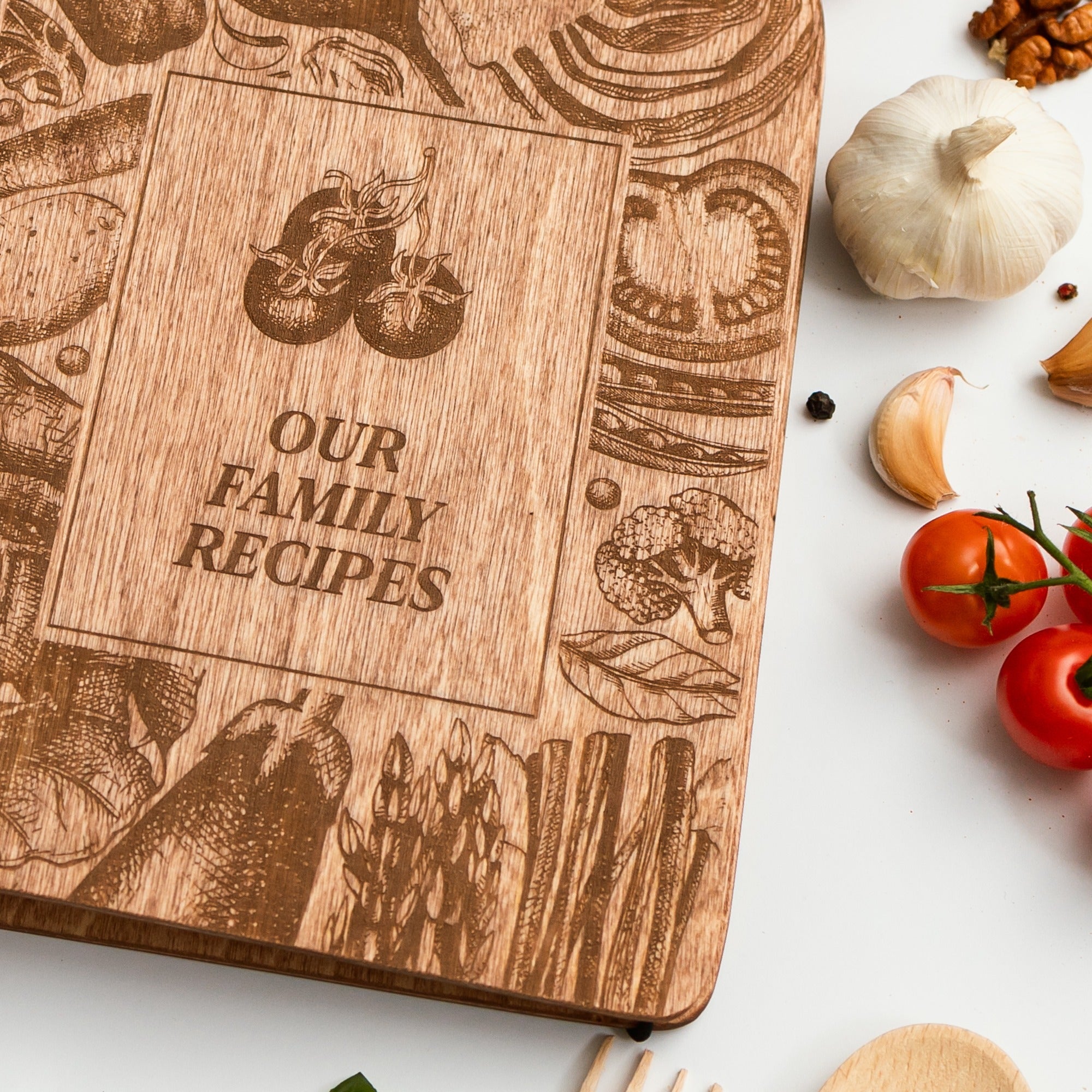 Harvest Personalized Wood Recipe Journal for Autumn Cooking