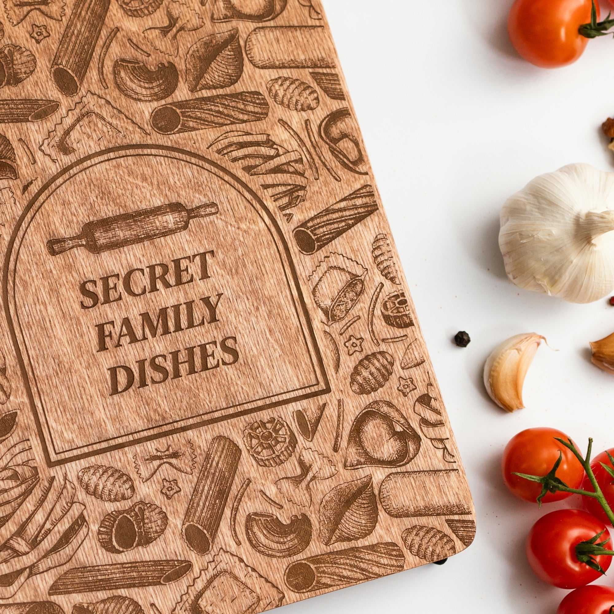 Wooden Pasta Recipe Journal for Italian Cooking and Sauce Notes
