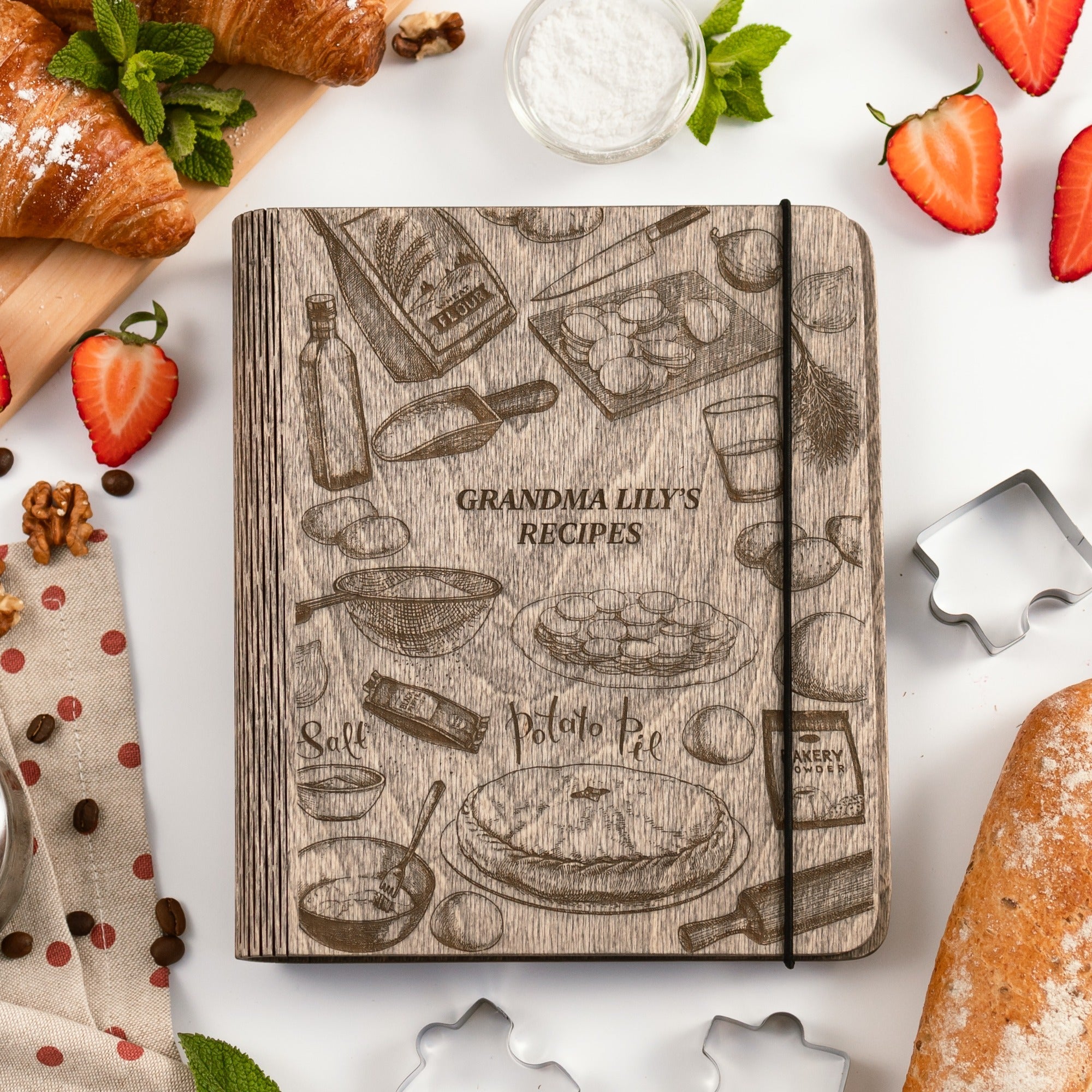 Potato Pie Recipe Journal - Hardwood Covered Recipe Keeper