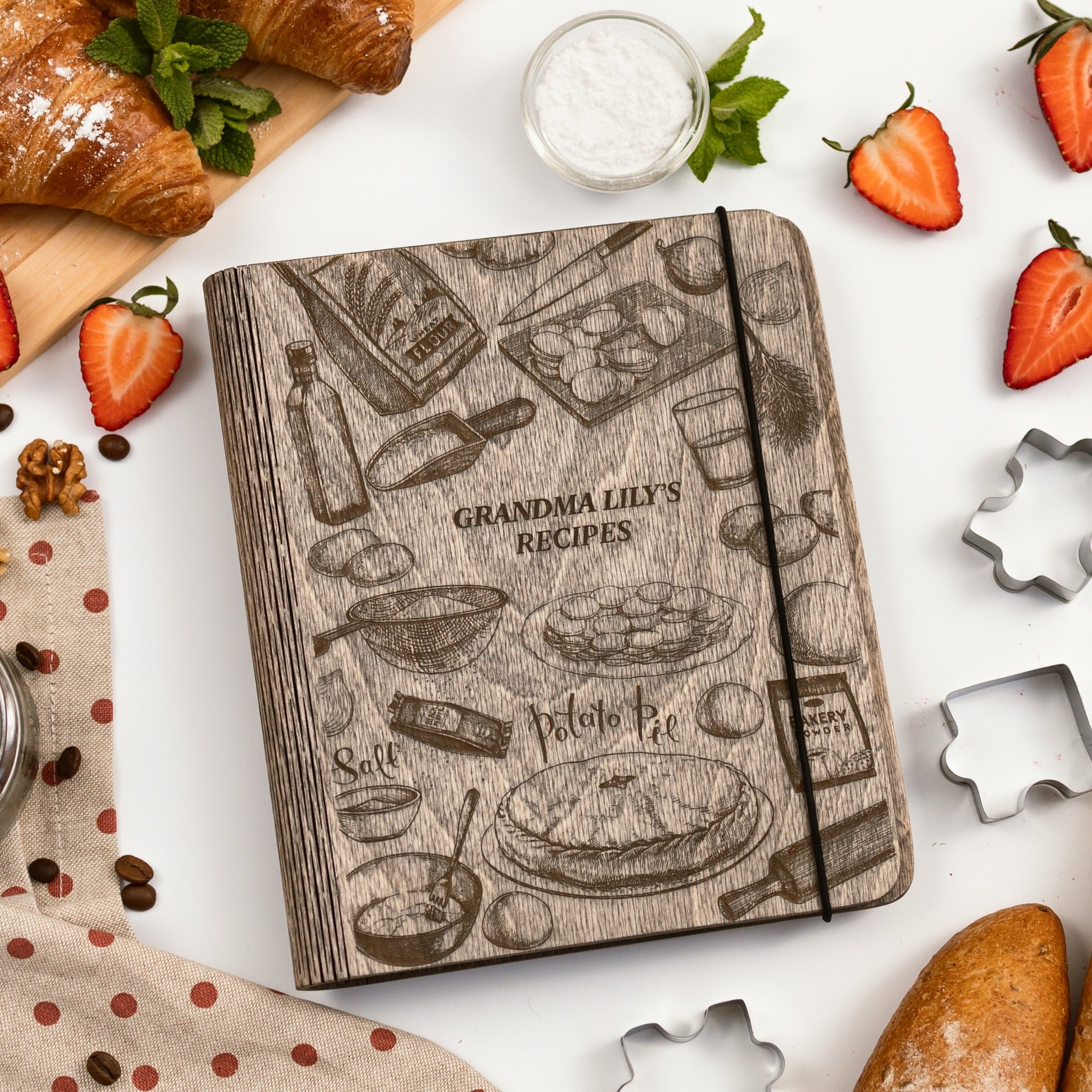 Potato Pie Recipe Journal - Hardwood Covered Recipe Keeper