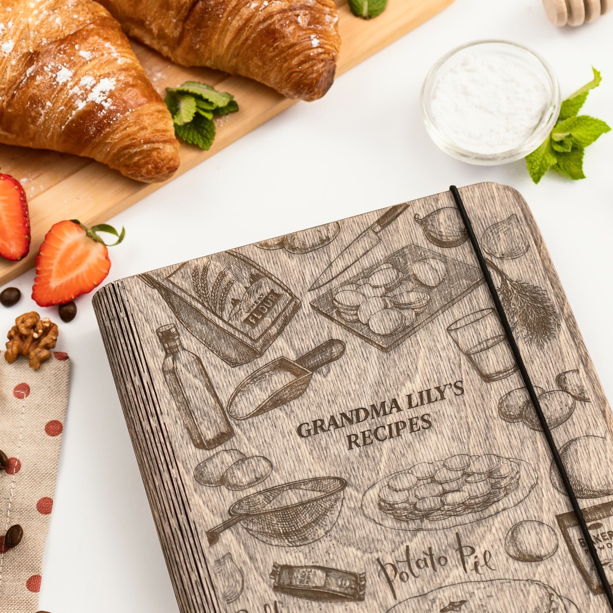 Potato Pie Recipe Journal - Hardwood Covered Recipe Keeper