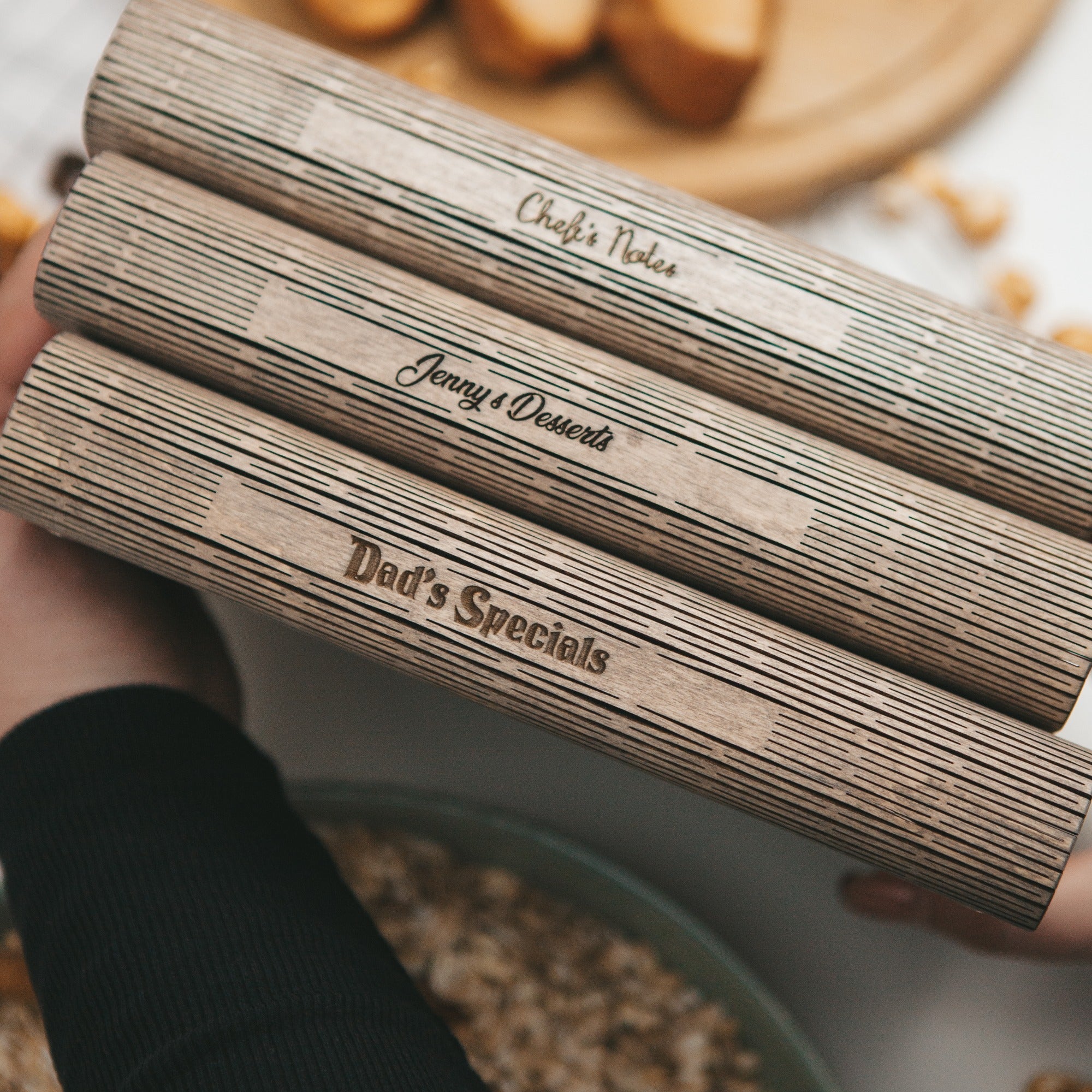 Seafood Wooden Recipe Journal for Coastal Cooking and Fish Dishes