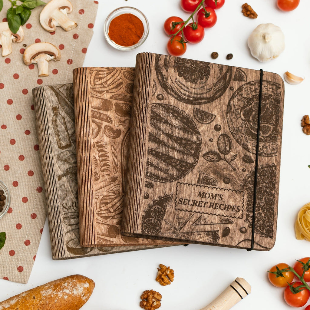 Minimalist Wood Recipe Book for Tart and Pastry Baking